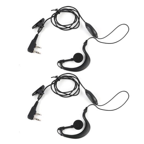 Jecdfs 2pcs Auricolare Cablato Cuffie Headset Earphone for Walkie Talkie Two Way Radio,Cuffie Headset con Microfono per Walkie Talkie compatibile con BF-888S, BF-777S, UV-5R e Altri Modelli