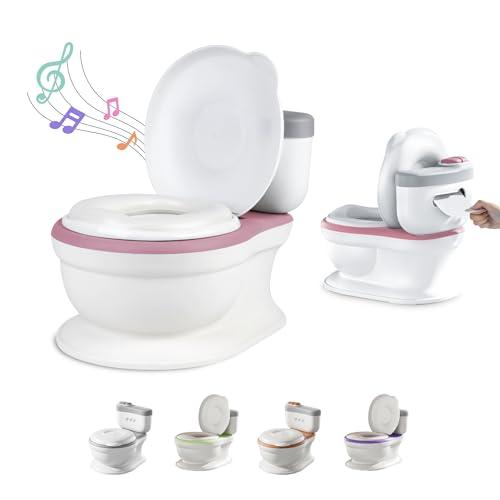 Vasino Per Bambini Wc Con Suono Per L'apprendimento Del Vasino - Wc Per Bambini E Neonati - Confortevole, Antiscivolo Con Suono Di Sciacquone E Musica - Con Vaso Rimovibile - Riduttore Wc Bambini