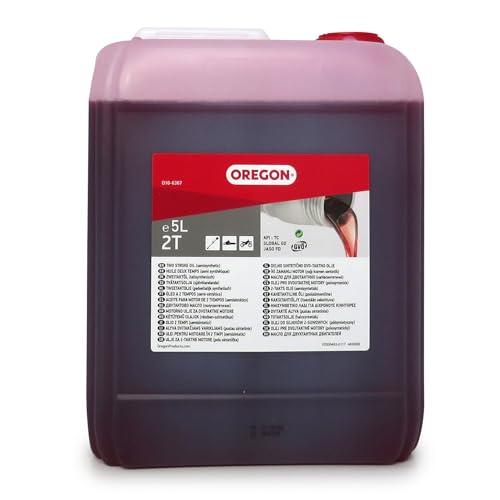 Oregon Olio Motore 2 Tempi, Lubrificante Minerale Automiscelante Semisintetico a Combustione Pulita e Basso Contenuto di Ceneri, Protegge il Motore e Massimizza le Prestazioni, 2 T, 5 Litri (O10-6367)