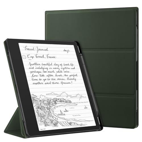 FINTIE Stand Custodia per Kindle Scribe 10,2 Pollici (Modello 2024/2022) con Portapenna - Sottile Leggero Cover Protettiva Case con Auto Sveglia/Sonno per Kindle Scribe 2024, (Verde Alpino)