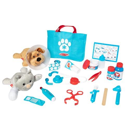 Melissa & Doug Set Piccoli Veterinari - Gioco da Veterinari con Attrezzi, Peluche Cane e Gatto, Gioco Educativo, Giochi di Imitazione Montessori per Bambino e Bambina, 3+ Anni