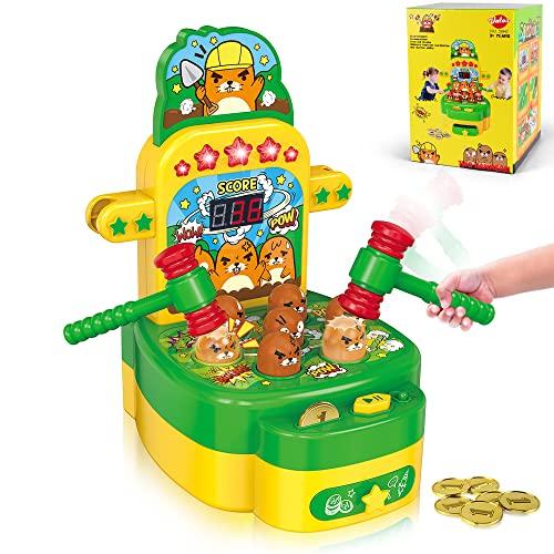 VATOS Acchiappa la Talpa, Mini Gioco elettronico Arcade, Gioco con 2 martelli, Gioco interattivo per Lo Sviluppo educativo per Bambini e Ragazzi di età 3 4 5 6 Anni