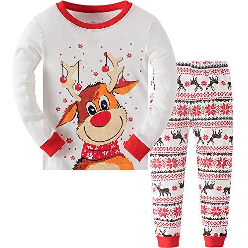 MIXIDON Bambini 2 Pezzi Pigiama Natalizio,Albero di Natale 2,6 Anni
