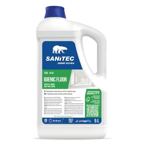Sanitec, Igienic Floor, Detergente Universale Sgrassante Concentrato con Azione Igienizzante e Profumato alla Menta e al Limone, Attivo su Qualsiasi Tipo di Sporco, Made in Italy, 5 L