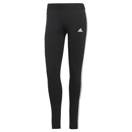 adidas 3 Stripes Leggings, Black/White, L Donna