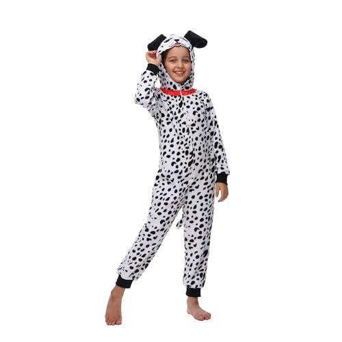 Sincere Party Costume Onesie Dalmati per bambini, realizzato in pile macchiato cane Onesie Dress Up Grande(8-10)