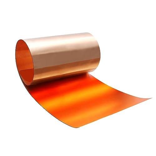 Uxney lastra di rame, fogli di rame 1000 x 200 x 0.5 mm, Applicabile a vari progetti di riparazione domestica e fai-da-te