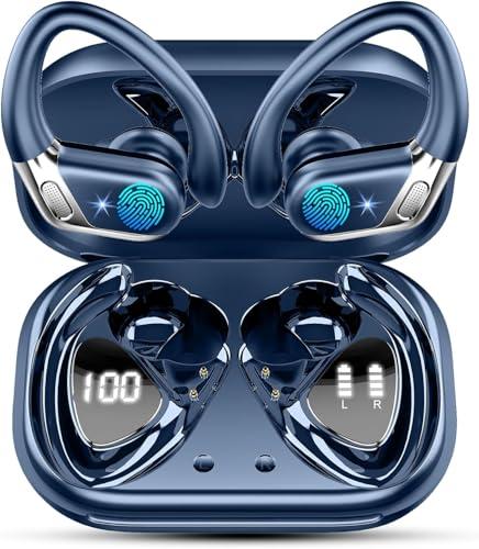Cuffie Bluetooth Sport, 50 Ore Auricolari Bluetooth 5.4 HiFi Stereo, Cuffie Wireless Cancellazione Rumore Mics, Cuffiette Bluetooth Ricarica Rapida USB-C, Auricolare IP7 Impermeabil Palestra Correre