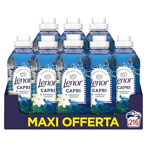Lenor Ammorbidente Concentrato Essenze d’Italia, 216Lavaggi (27x8), Capri, Note Di Gardenia e Giacinto, Profumo autentico di lunga durata