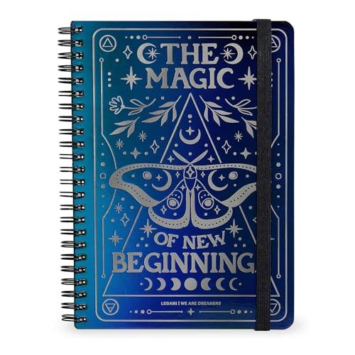 Legami - Quaderno Spiralato a Righe 7 mm, Moth, Special Edition, Formato A4, Maxi, in Carta FSC Certificata, Contiene 1 Foglio di Adesivi, 160 Pagine, Chiusura con Elastico, 21 x 29 cm