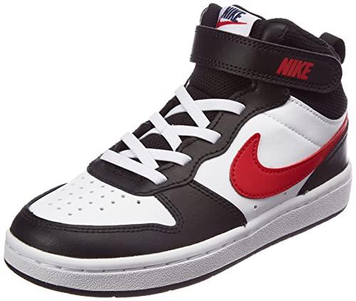 Nike Court Borough Mid 2 (PS), Sneaker Unisex-Bambini, Black/White/Red, 27.5 EU