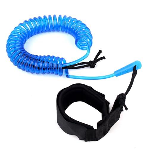 FLOWERUN Leash da Surf 5mm per SUP e Tavola da Surf, Neoprene Antiscivolo, Resistente all'Acqua Salata, Accessorio da Surf per Uomo Donna Bambini (Blu)