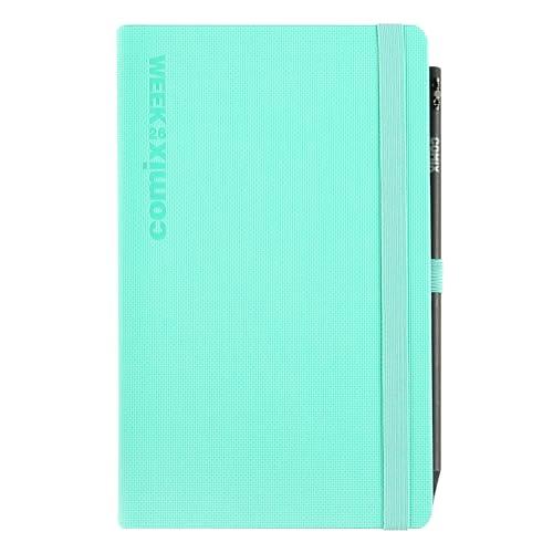 COMIX, Large - Agenda 2026 Settimanale 12 Mesi, Chiusura Con Elastico e Passante Elastico per Matita o Penna, Matita COMIX inclusa, Doppio Segnalibro - Cm 13x21h, Tiffany