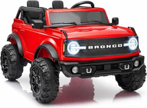 Ford Bronco 24V Maxi Fuoristrada 2 Posti Auto Macchina Elettrica per Bambini Telecomando Porte Apribili Bluetooth Potenti Motori Carico 60 Kg Rosso