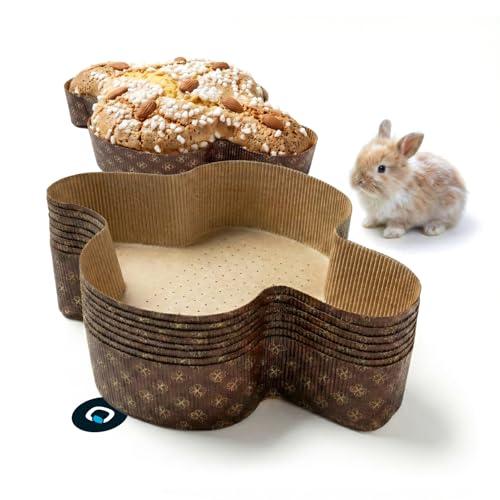 10 Stampi Colomba Pasquale in Carta da Forno Made in Italy - Pirottini per Colomba Pasquale e Pan Brioche – Resistenti fino a 220°C – Carta 100% Alimentare Riciclabile – 750 g