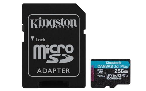 Kingston Canvas Go Plus microSDXC Scheda Di Memoria Gen4 200MB/s A2 U3 V30 256GB Adattatore Incluso-SDCG4/256GB