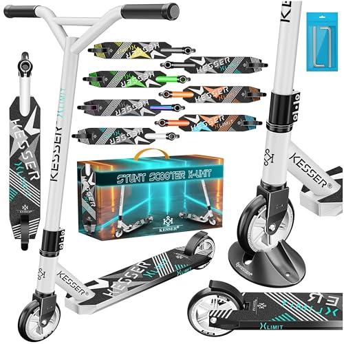 KESSER® Monopattino Divertente X-Limit - Sterzo a 360° Con ABEC 9 Cuscinetti a Sfera, Ruote in PU da 100 mm, Robusto per Bambini e Adulti