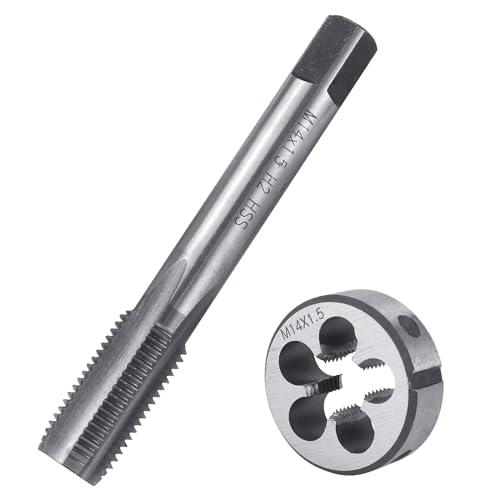BIGP Maschio Filettato M14 X 1,5, Filettatura Metrica e Maschio, Set di Maschio e Filiera HSS, Maschio a Mano Passo Destro, Strumenti per Filettatura per La Lavorazione del Legno e del Metallo