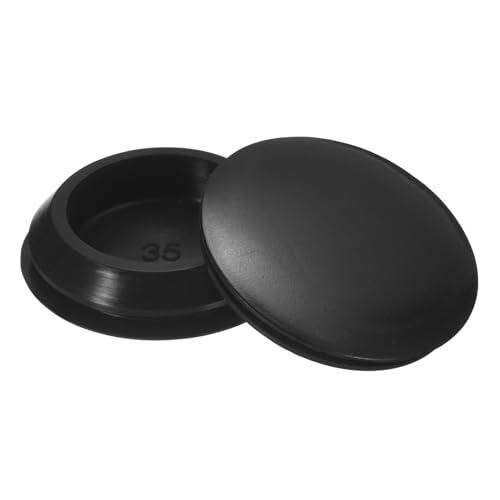 QUARKZMAN 4pz Tappi in Silicone, Tappi Rotondi in Gomma per Foro Blocco per Foro 35-38mm, Tappi Fori Impermeabili Tubi Metallici Cappucci Terminali per Mobili Inserti, Tappo in Gomma Nero