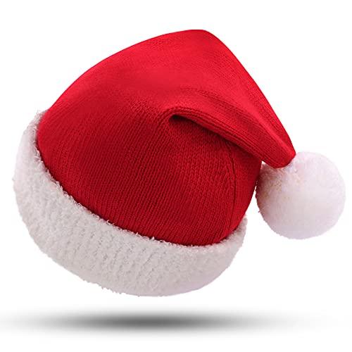 KONVINIT Cappello Babbo Natale Bambino Cappello Rosso Natale Bambina ragazzino cappello natale maglia cappello babbo natale bebe