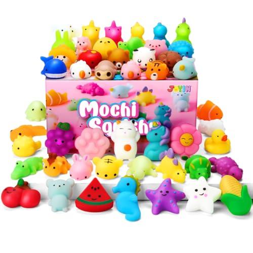 JOYIN Mochi Squishy Toys Set, 25pcs Casuali di Mini Mochi per Bambini, Kawaii Squishy Giocattoli Stress Relief Toys, Riempitori di sacchetti regalo con Scatola di Immagazzinaggio, Premi in Classe