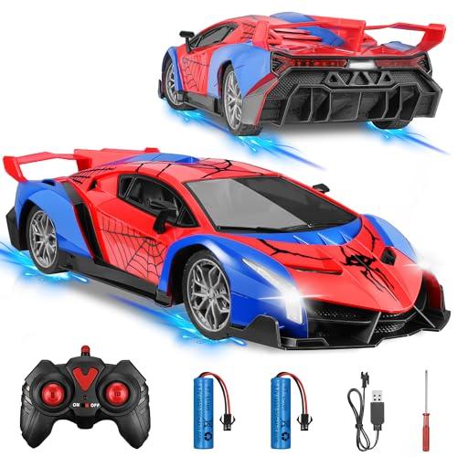 Kssvzz Auto Telecomandata, Spider Auto Radiocomandata da Corsa Veloce con Luci, Macchinine Giocattolo per Bambini 3 4 5 6 7 8 9 Anni Regalo Giochi Esterno Gioco