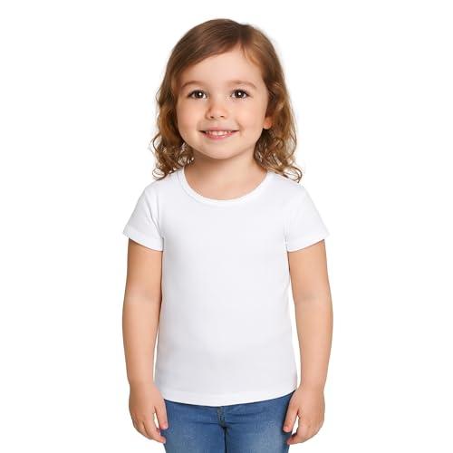 Intimitaly Set di 2 Magliette Intime per Bambini, 100% Cotone Caldo, Anallergiche, Traspiranti, Unisex, 3-12 Anni (IT, età, 2 Anni, 3 Anni, Regular, 2 Bianche Bimba)