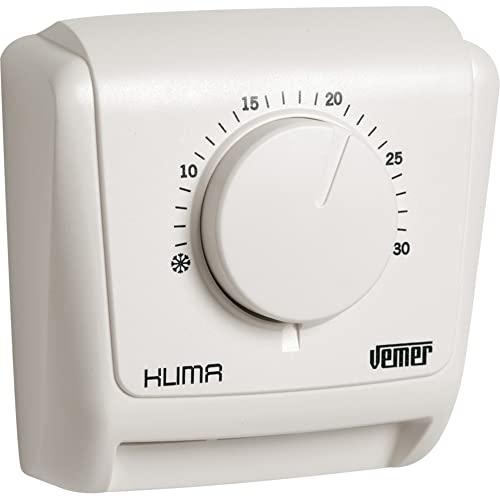 VEMER VE018800 KLIMA 2 - Termostato Meccanico a Espansione di Gas per Caldaia, Funzione Riscaldamento, Bianco