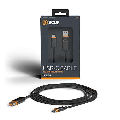 SCUF Cavo Intrecciato USB-C – USB Type C da 3.6 Metri per la Connessione e la Carica dei Controller per Xbox, dei Controller per PS5 e Smartphone, Nero
