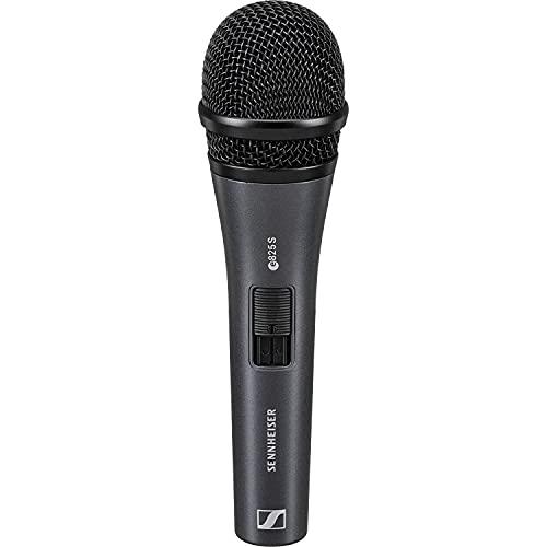 SENNHEISER E825S Microfono Professionale Dinamico Cardioide ideale per voce, strumenti ed amplificazione nei club, Completo d'interruttore on/off, Nero