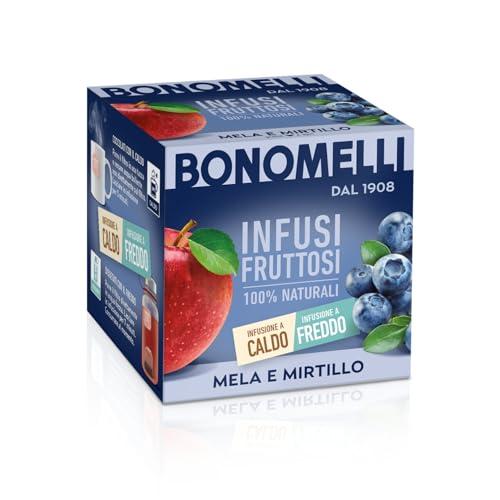 Bonomelli - Infusi Fruttosi, Mela e Mirtillo, Confezione da 12 Filtri, Infusione a Caldo e a Freddo, Ingredienti 100% Naturali (24g)