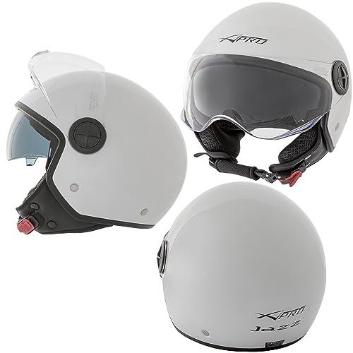 A-Pro Casco Jet Moto Scooter Omologato ECE 22 06 Parasole Doppia Visiera Sonicmoto