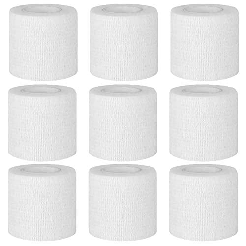 ADMITRY (9 Rotoli) Benda Elastica Autoadesiva, 5cm x 4,5 m Nastro Crossfit,Garza Benda Elastica Coesiva