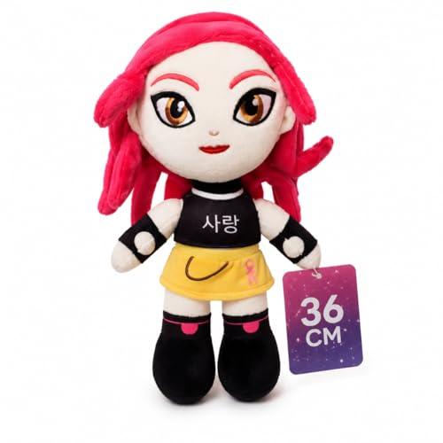 Grupo Moya - Peluche K-Pop Music, 36 cm, bambola in tessuto morbido, bambola decorativa in poliestere, regalo per i fan della musica coreana, peluche da collezione (rosa)