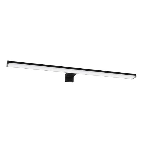 Eglo Led lampada a specchio Pandella 2, luce a specchio singola, da agganciare, illuminazione da bagno in alluminio e plastica in bianco e nero, IP44, L 60 cm