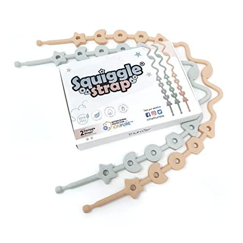 Squiggle Strap® 2 pezzi Cinturino giocattolo regolabile in silicone alimentare