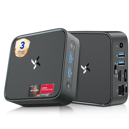 Huidun 2026 Mini PC Ryzen 5 H80, 16GB DDR4 RAM 512GB SSD, Win-11 Pro, Micro Desktop Computer con Radeon Graphics, 4K@60Hz Dual Display, WiFi/BT/USB 3.2, Ideale per Ufficio, Casa e Studio
