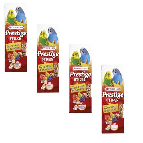 Versele-Laga Prestige Sticks Piccoli pappagallini di frutta e fiori misti | Confezione da 4 | 4 x 60 g | Snack per piccoli parrocchetti | Senza conservanti sintetici e coloranti