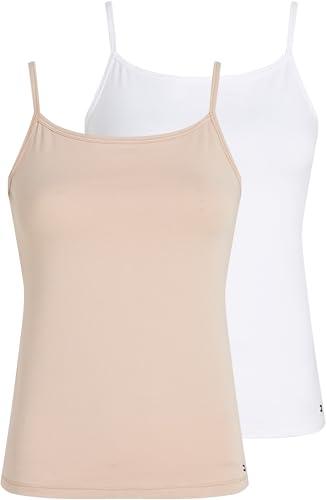 Tommy Hilfiger 2 Pack Cami Uw0Uw05957 Intimo a Canottiera, Orange (White/Misty Blush), XL Donna