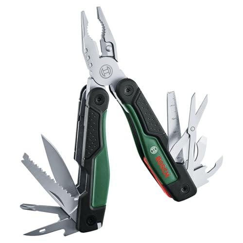Bosch multiutensile 16-in-1 (utensile multif. per fai da te, esterni e campeggio; acciaio inox; funz. blocco; Softgrip; 16 funzioni: pinze; lama; cacciavite; coltello; sega, ecc.)