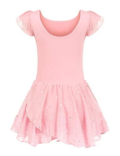 trudge Vestiti da Balletto per Ragazze Vestito da Balletto Vestito da Balletto in Cotone a Maniche Corte per Bambini Vestito da Ballo Vestito da Ballo Corpo con Gonna Tutu