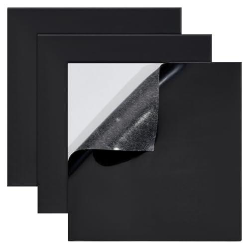 BENECREAT 3 foglio Adesivo In Gomma Siliconica Da 20x20cm, Tappetino In Gomma Resistente Alle Alte Temperature Nero per Guarnizioni Fai Da Te, Pastiglie, Sigillatura, Cuscino, 1mm di Spessore