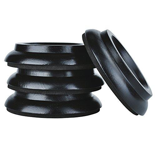 KingPoint, Set di 4 piattini in legno per ruote pianoforte verticale, Rovere nero.