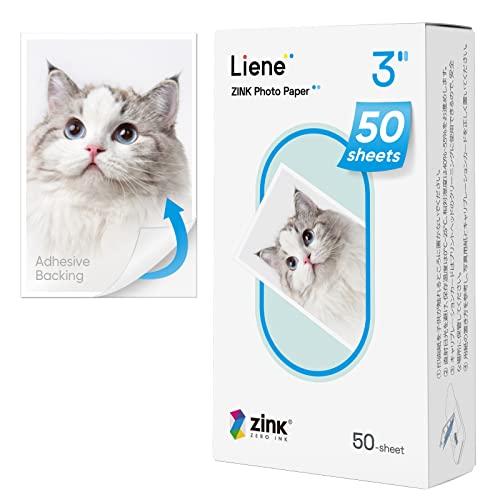 Liene Pearl K100 2x3'' Zink Carta Fotografica, Liene 50 Fogli con Adesivo sul Retro, Impermeabile/Prova di Sbavature/Antistrappo