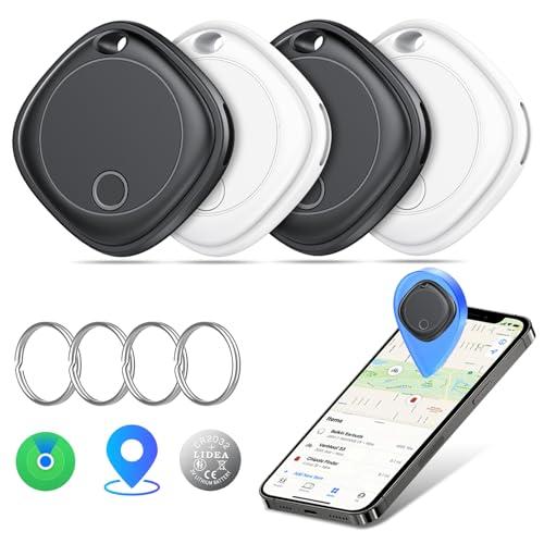 Smart Tracker 4 pezzi, Bluetooth Trova oggetti Compatibile con Dov'è (solo iOS), Batteria sostituibile, IP67 impermeabile, Localizzatore Chiavi per Borse, Bagagli, Zaini