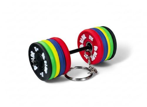 BLOR Portachiavi Barbell Bumper in Gomma - Accessorio Fitness Collezionabile BLORFIT | Mini Bilanciere Portachiavi Palestra - Regalo Crossfit Powerlifting Weightlifting