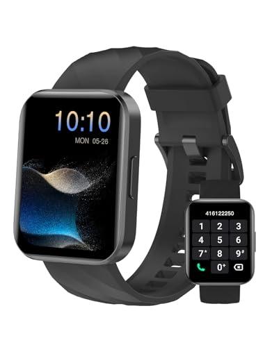 Dakofied Smartwatch Uomo Donna Chiamate Bluetooth Smart Watch con Contapassi Cardiofrequenzimetro da Polso Saturimetro Orologio Fitness Impermeabile IP68 Notifice di WhatsApp per Android iOS Nero