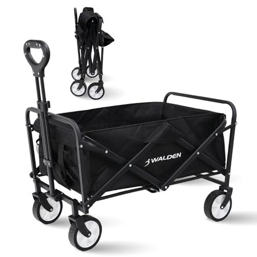 Carrello pieghevole pieghevole da spiaggia con grande capacità, robusto carrello pieghevole portatile, carrello pieghevole per sport, shopping, campeggio