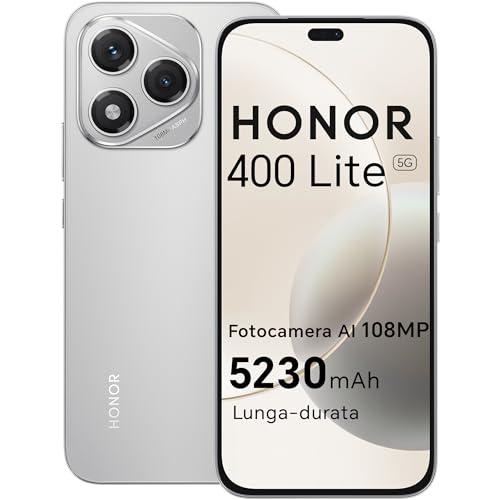 HONOR 400 Lite 5G Smartphone,8GB RAM 256GB Memoria Dual SIM NFC, 5230 mAh,108MP con pulsante AI telefono Android 15, 6.7 pollici AMOLED Eye-Care Display, IP65&SGS, Velvet Grey [Versione italiana]
