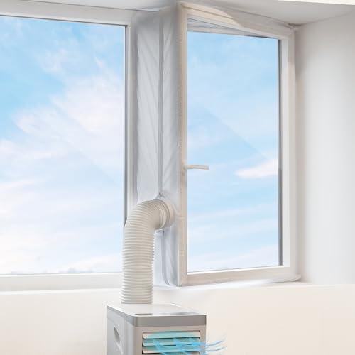 Innoliving Guarnizione Universale per Finestre INN-52001, Compatibile con Condizionatori d’Aria Portatili, Design Regolabile fino a 4m, Materiale Impermeabile TERYLENE, Sistema a Velcro con Zip